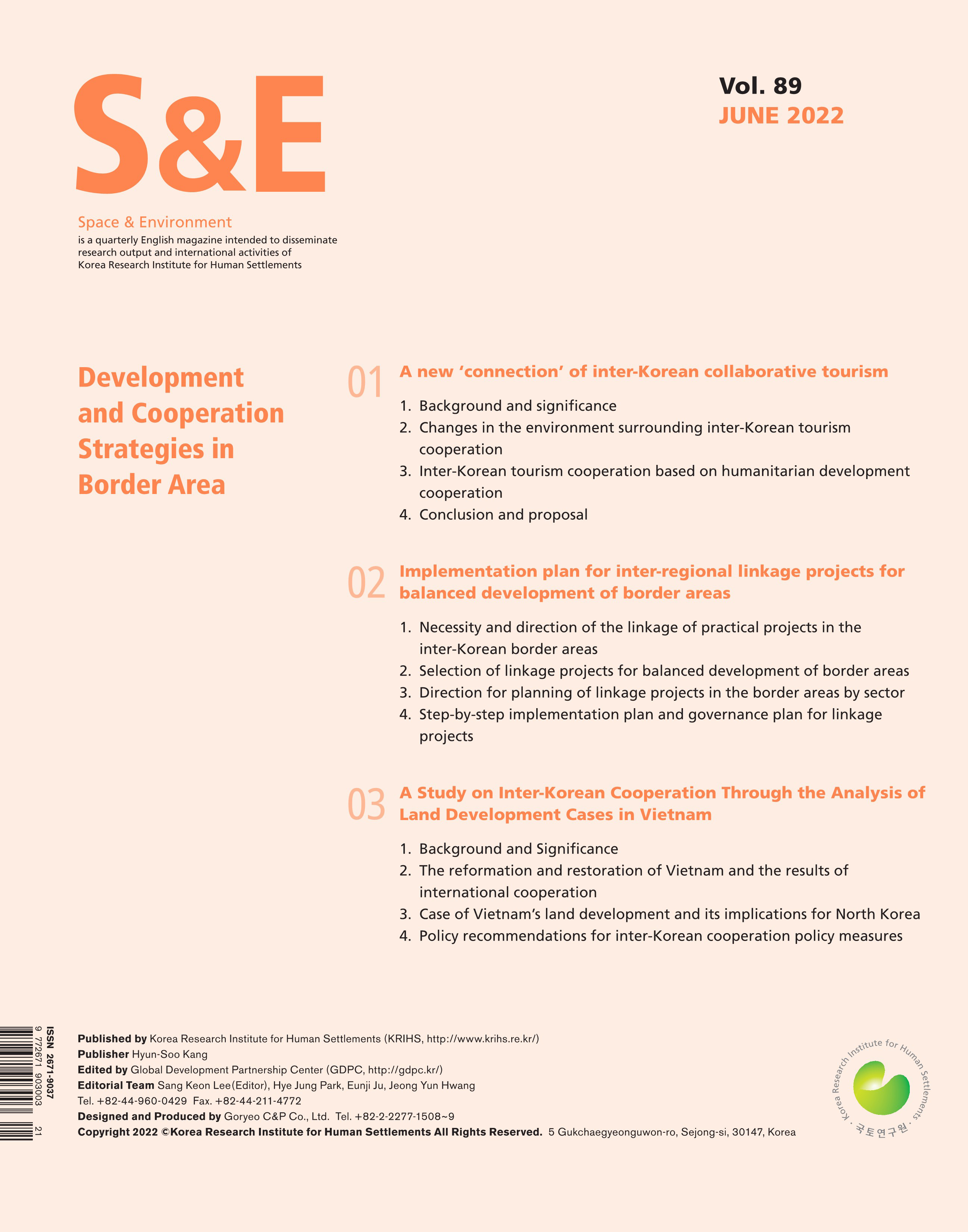 SPACE & ENVIRONMENT VOL. 89 (JUNE 2022)
Development and Cooperation Strategies in Border Area